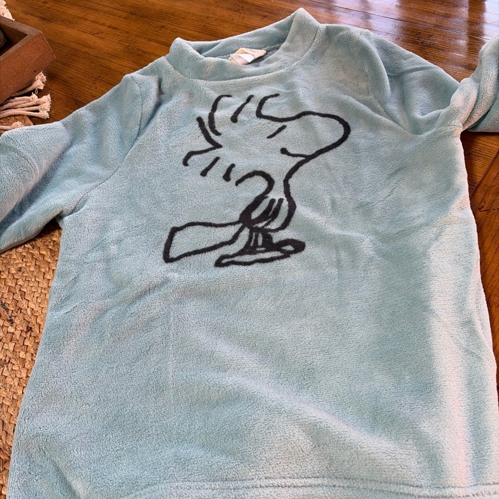 Peanuts munki munki  Nite Nite sweatshirt lounge soft Woodstock M blue - Picture 5 of 8